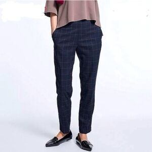 DREW Navy Grid Print Ankle Pants - size 4